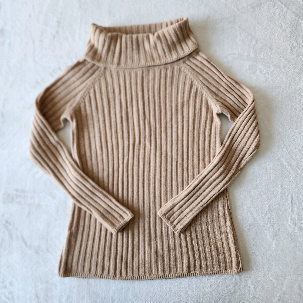 Talbots Lambswool Blend Sweater‎ Womens SP Small Petite Ribbed Knit Turtleneck